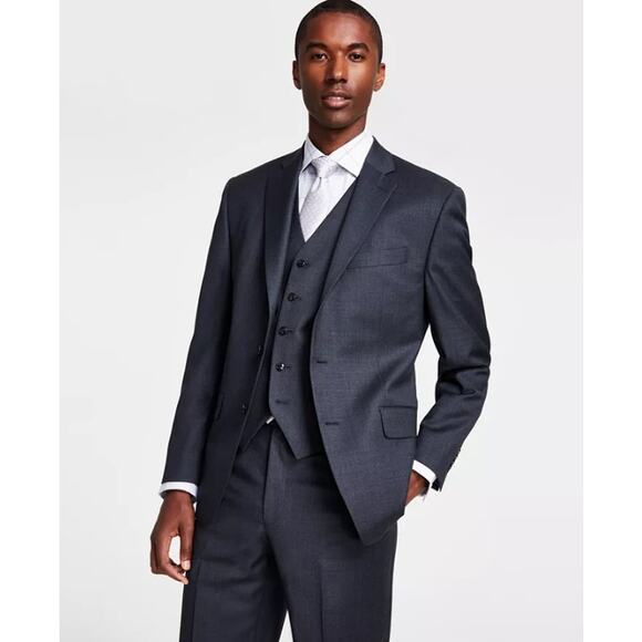 Michael Kors Men's Grey Wool-Blend Kaplan Classic-Fit Suit Blazer Size 46R - Picture 1 of 9